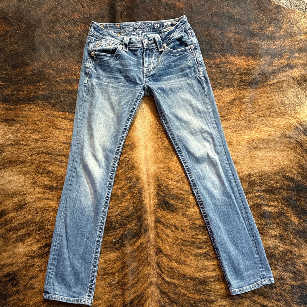 Miss Me Medium Blue Straight Leg Jeans